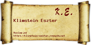 Klimstein Eszter névjegykártya